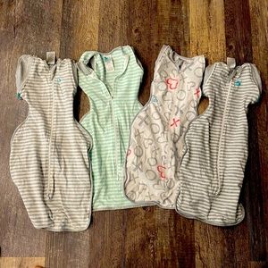 4 Love to dream Swaddles Medium 2 with sleeves 2 without
